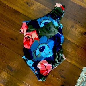 NWOT One-shoulder ruffle one piece